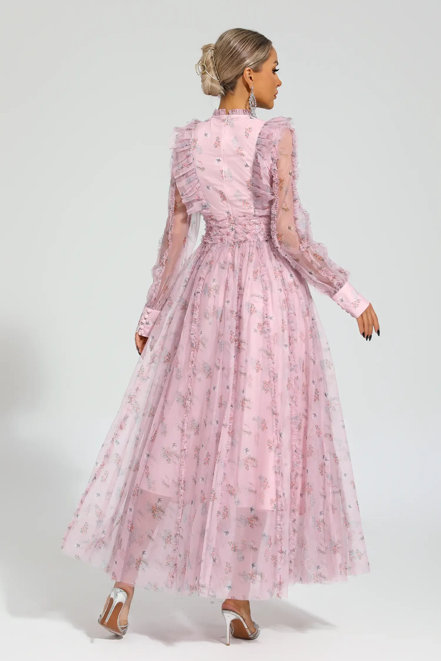 Bell Pink Floral Long Sleeve Dress