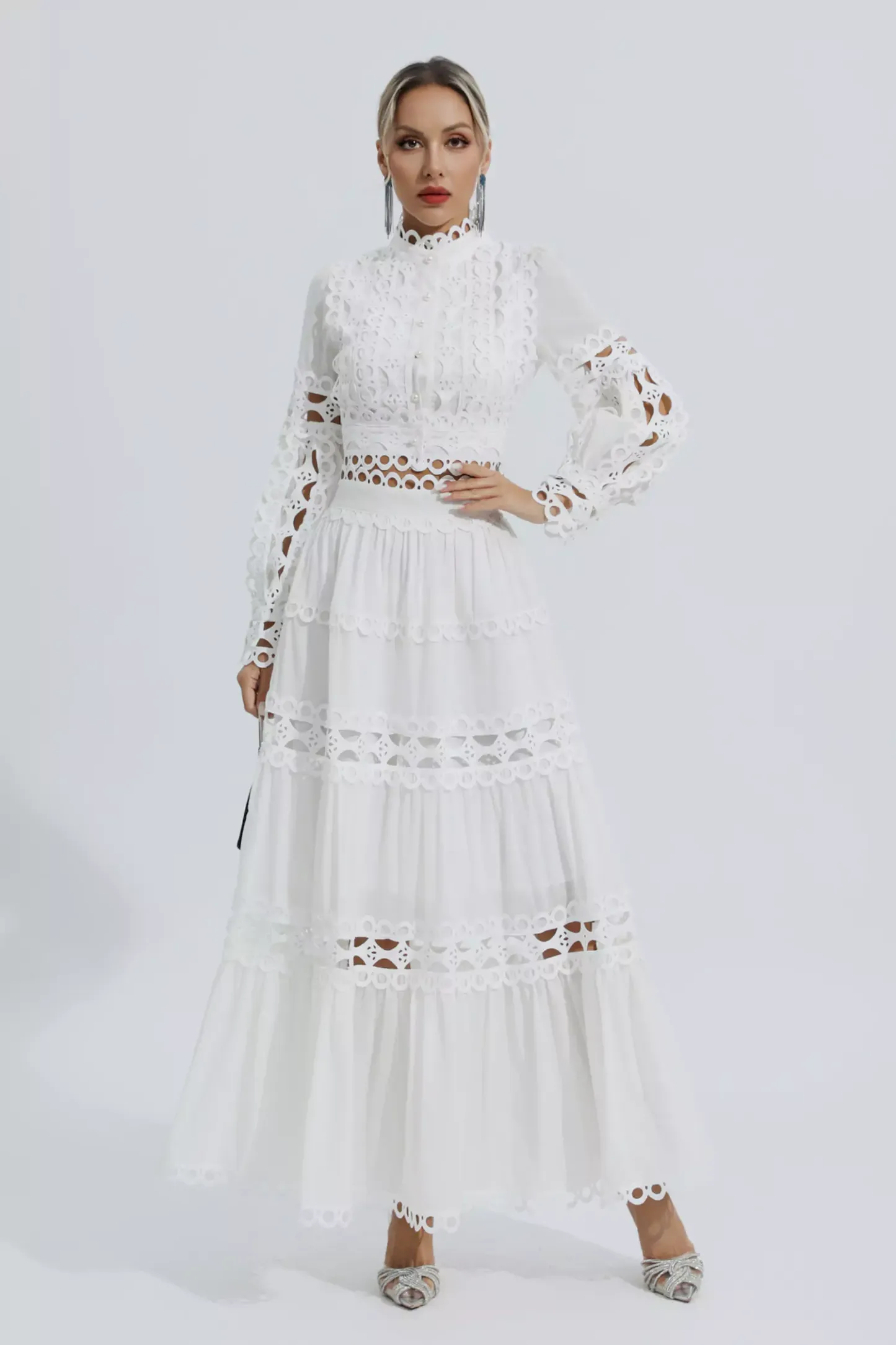 Sunflower White Lace Hollow Set