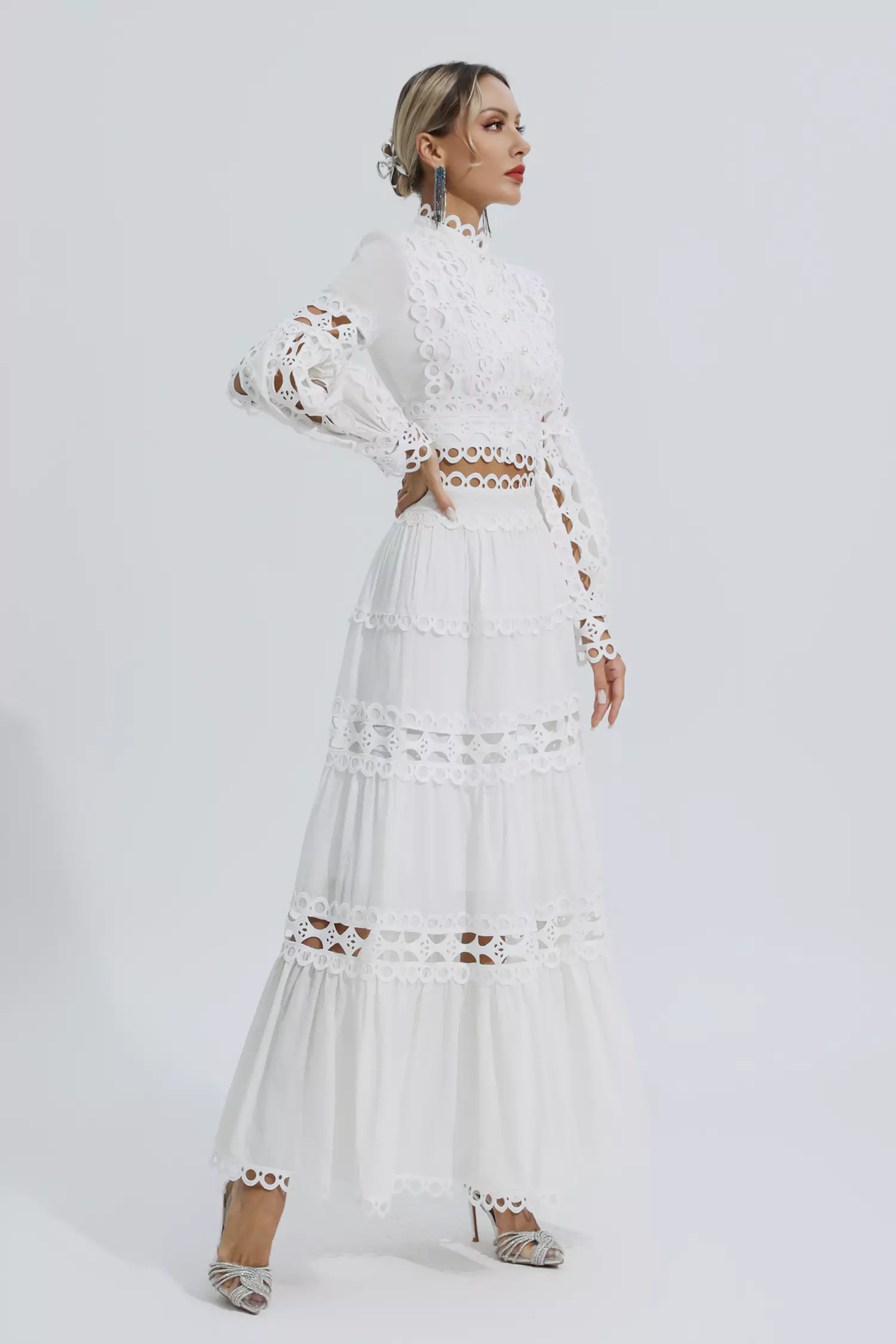 Sunflower White Lace Hollow Set