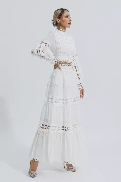 Sunflower White Lace Hollow Set