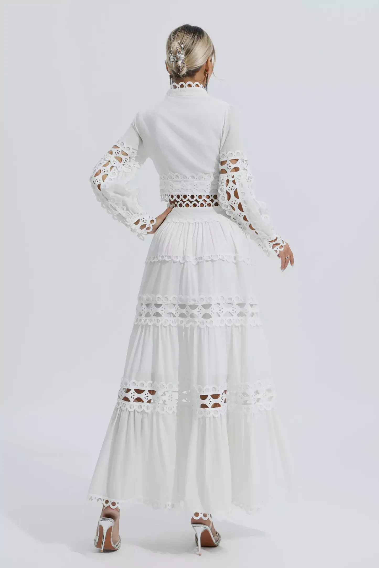 Sunflower White Lace Hollow Set