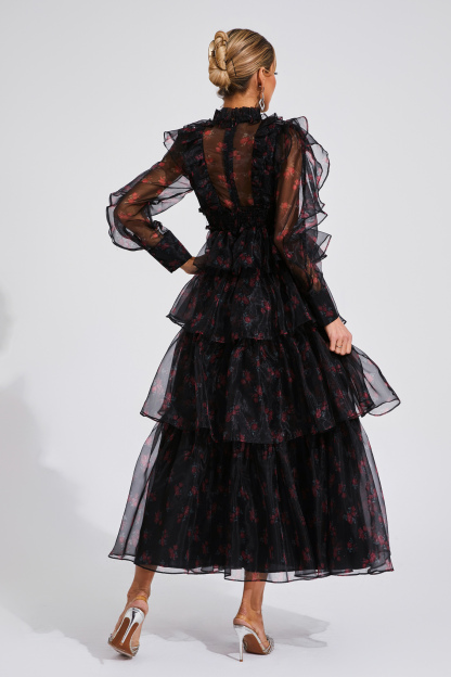 Romeo Black Floral Mesh Dress