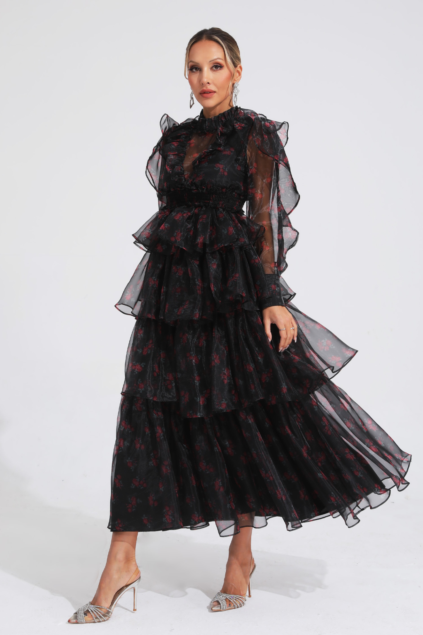 Romeo Black Floral Mesh Dress