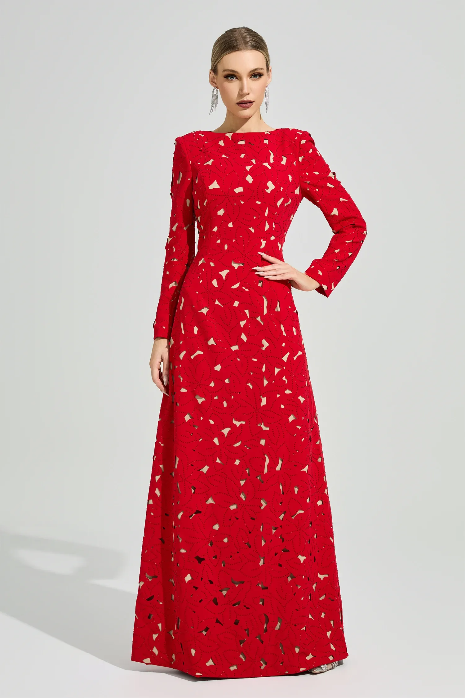 Moore Red Floral Dress