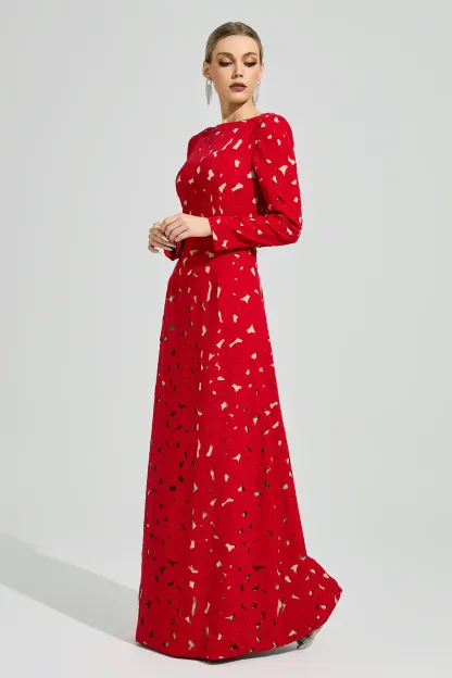 Moore Red Floral Dress