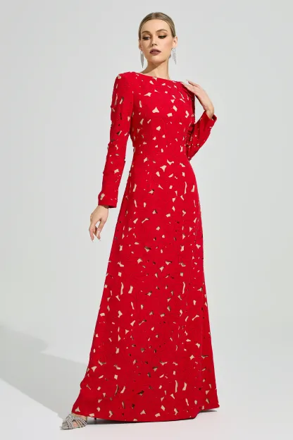 Moore Red Floral Dress