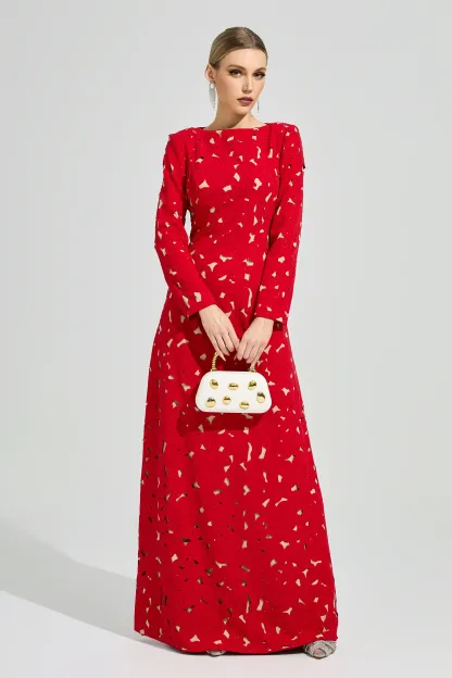 Moore Red Floral Dress