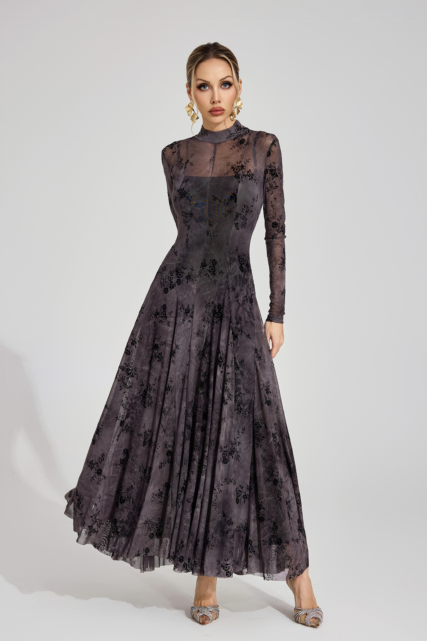 Tide Black Floral Growth Maxi Dress