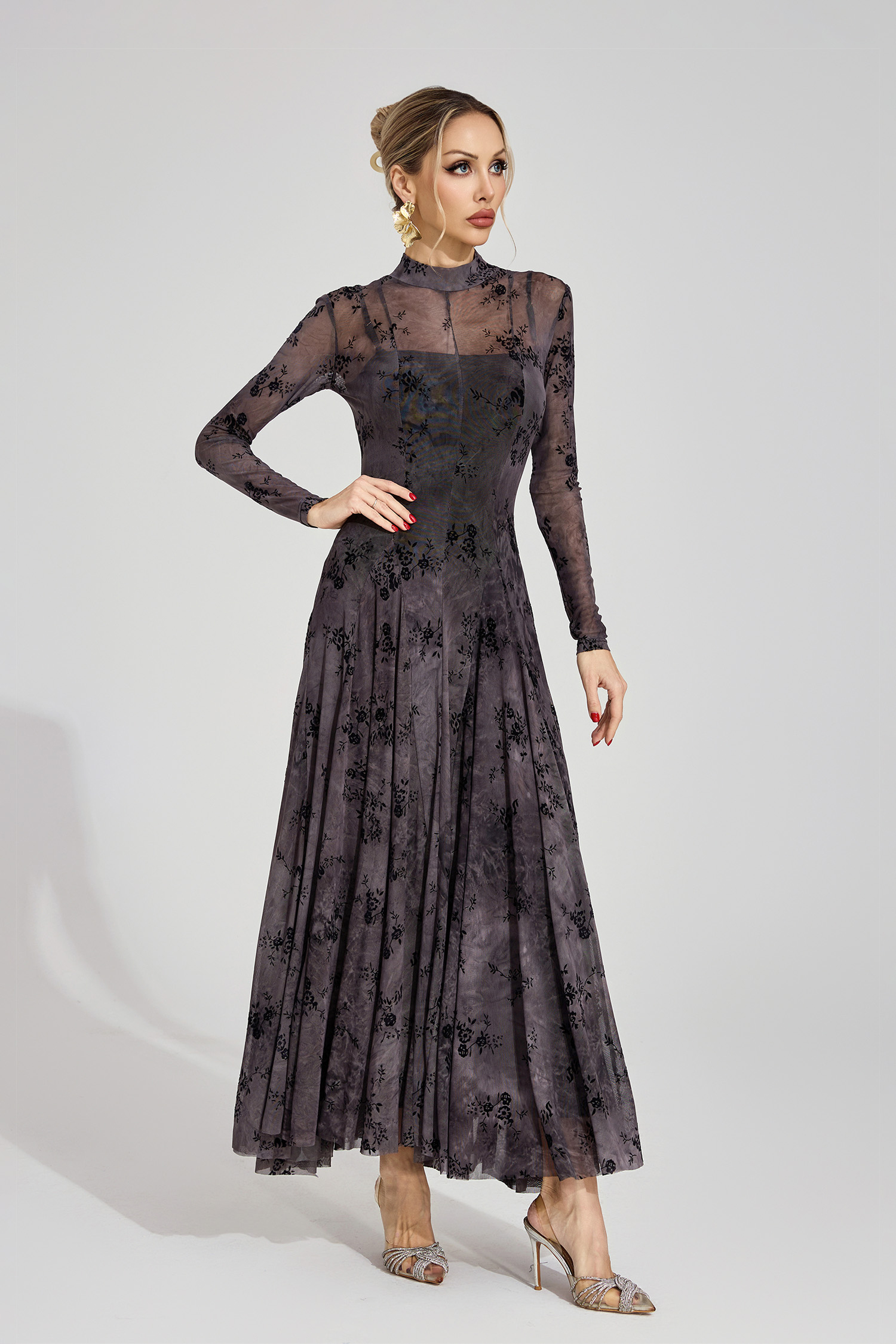 Tide Black Floral Growth Maxi Dress