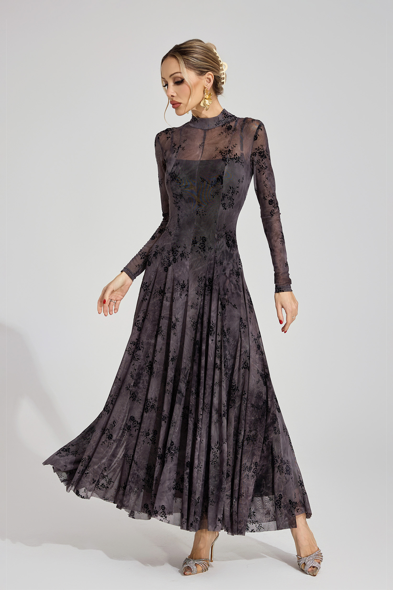 Tide Black Floral Growth Maxi Dress