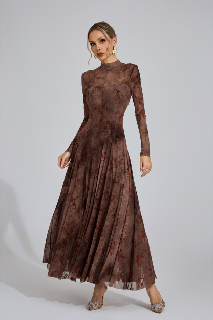 Tide Khaki Floral Growth Maxi Dress