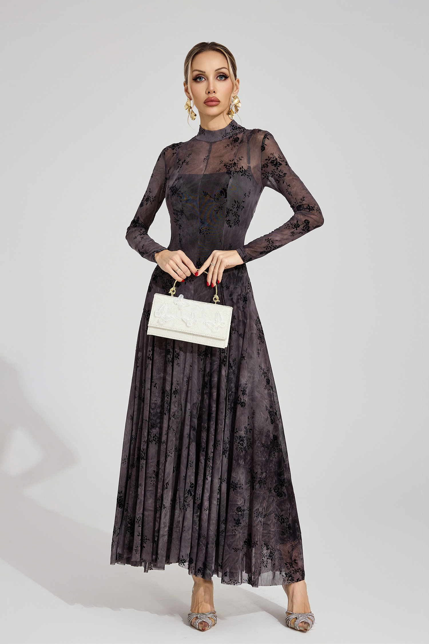 Tide Black Floral Growth Maxi Dress