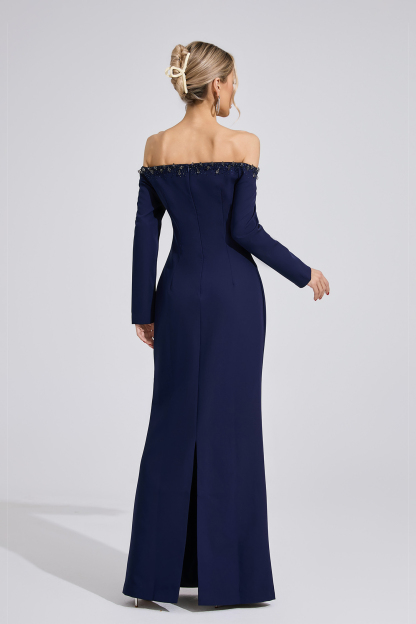 Mist Dark Blue Diamond Maxi Dress