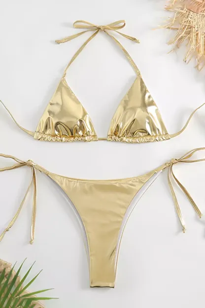 Buck Gold Halter Bikini