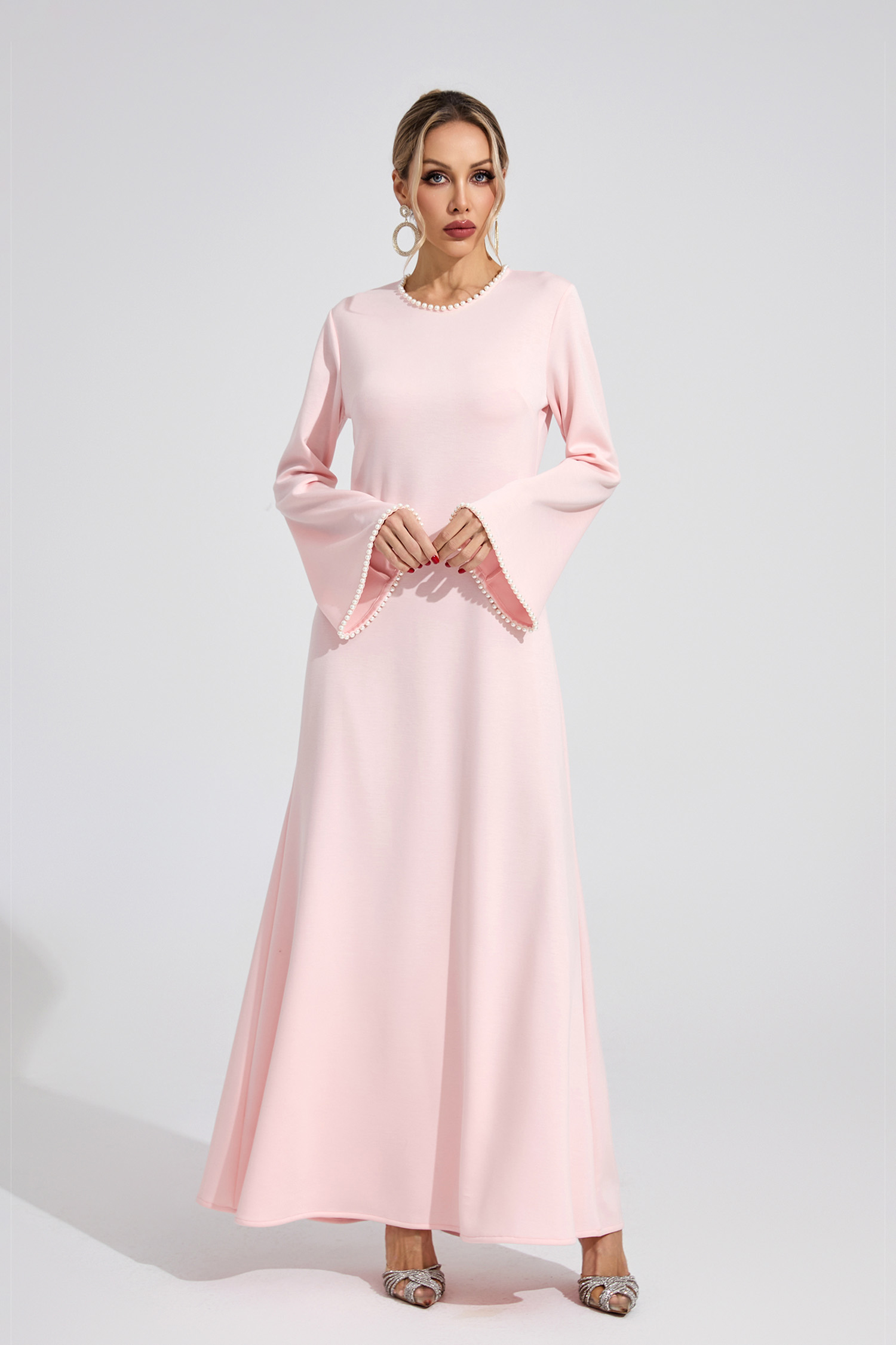 Cloud Pink Pearl Maxi Dress