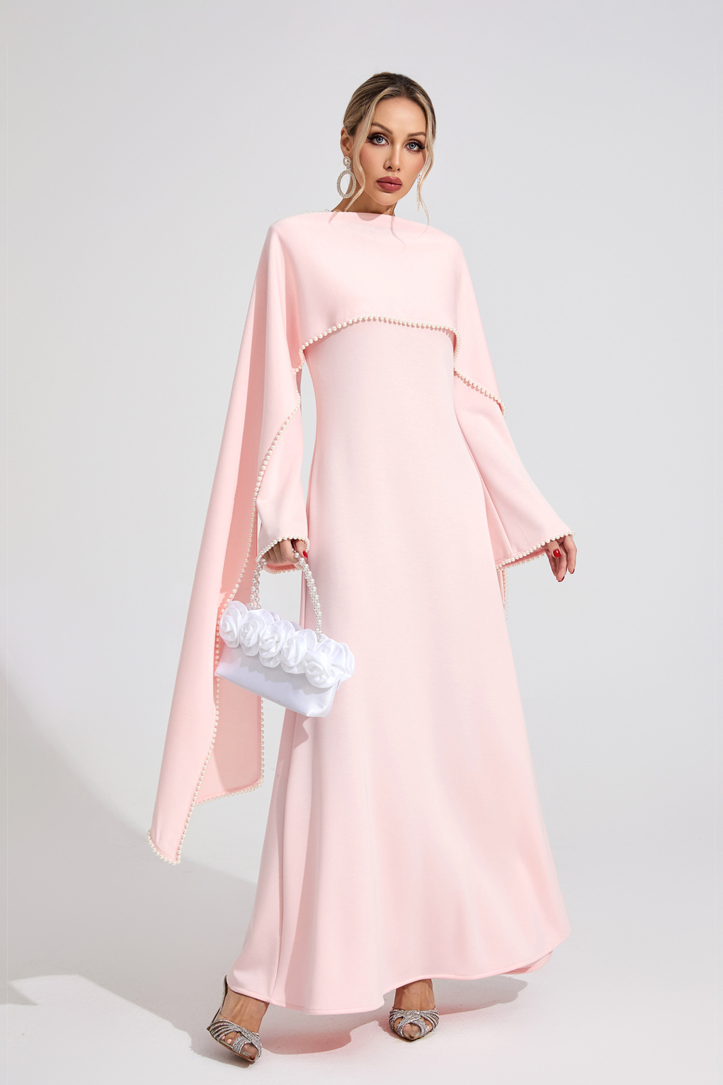 Cloud Pink Pearl Maxi Dress