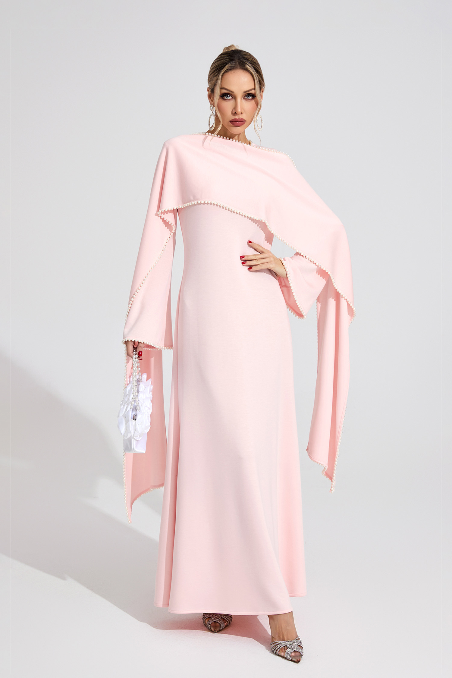 Cloud Pink Pearl Maxi Dress