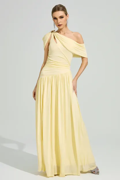 Cunningham Yellow One Shoulder Dress