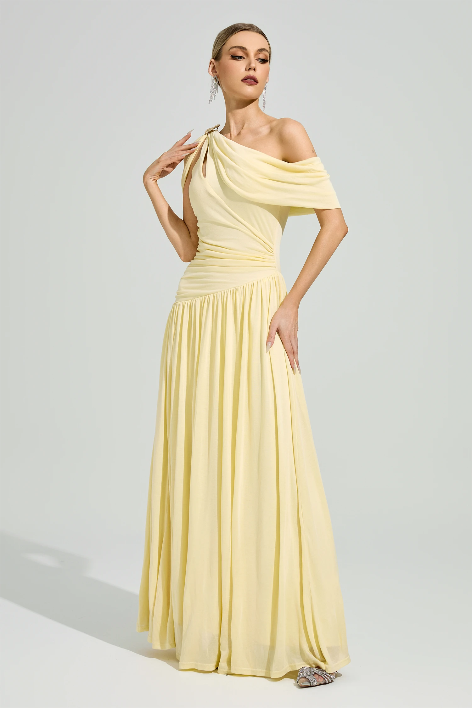 Cunningham Yellow One Shoulder Dress