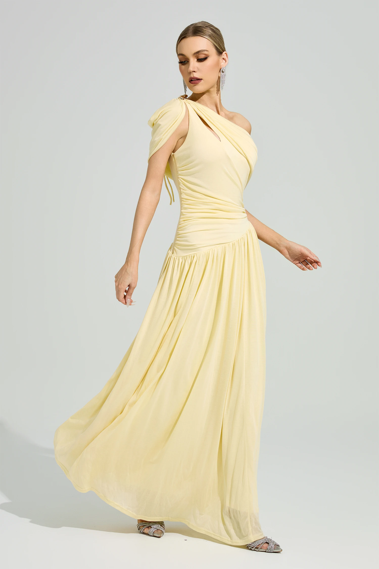 Cunningham Yellow One Shoulder Dress