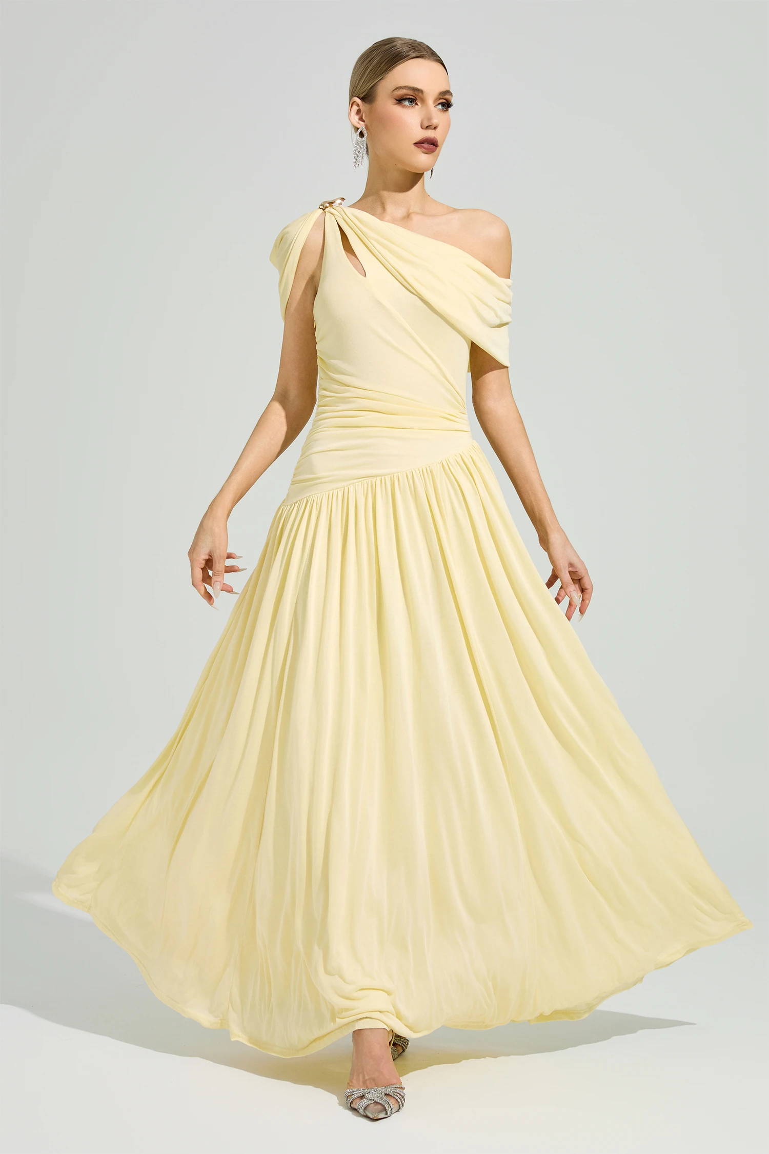 Cunningham Yellow One Shoulder Dress