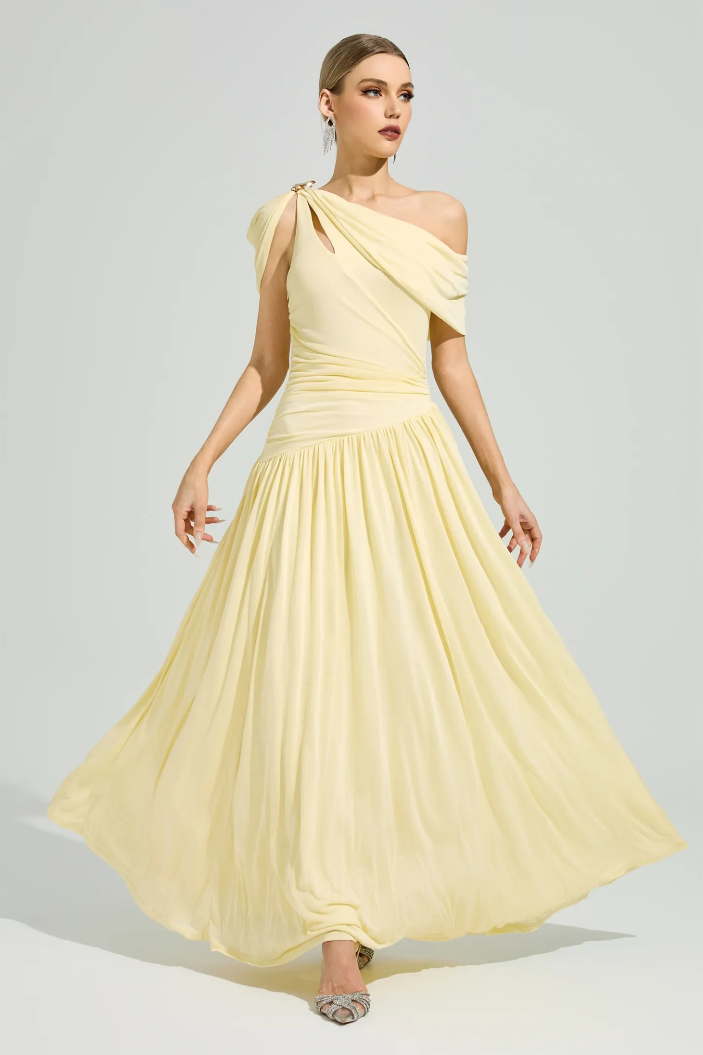 Cunningham Yellow One Shoulder Dress