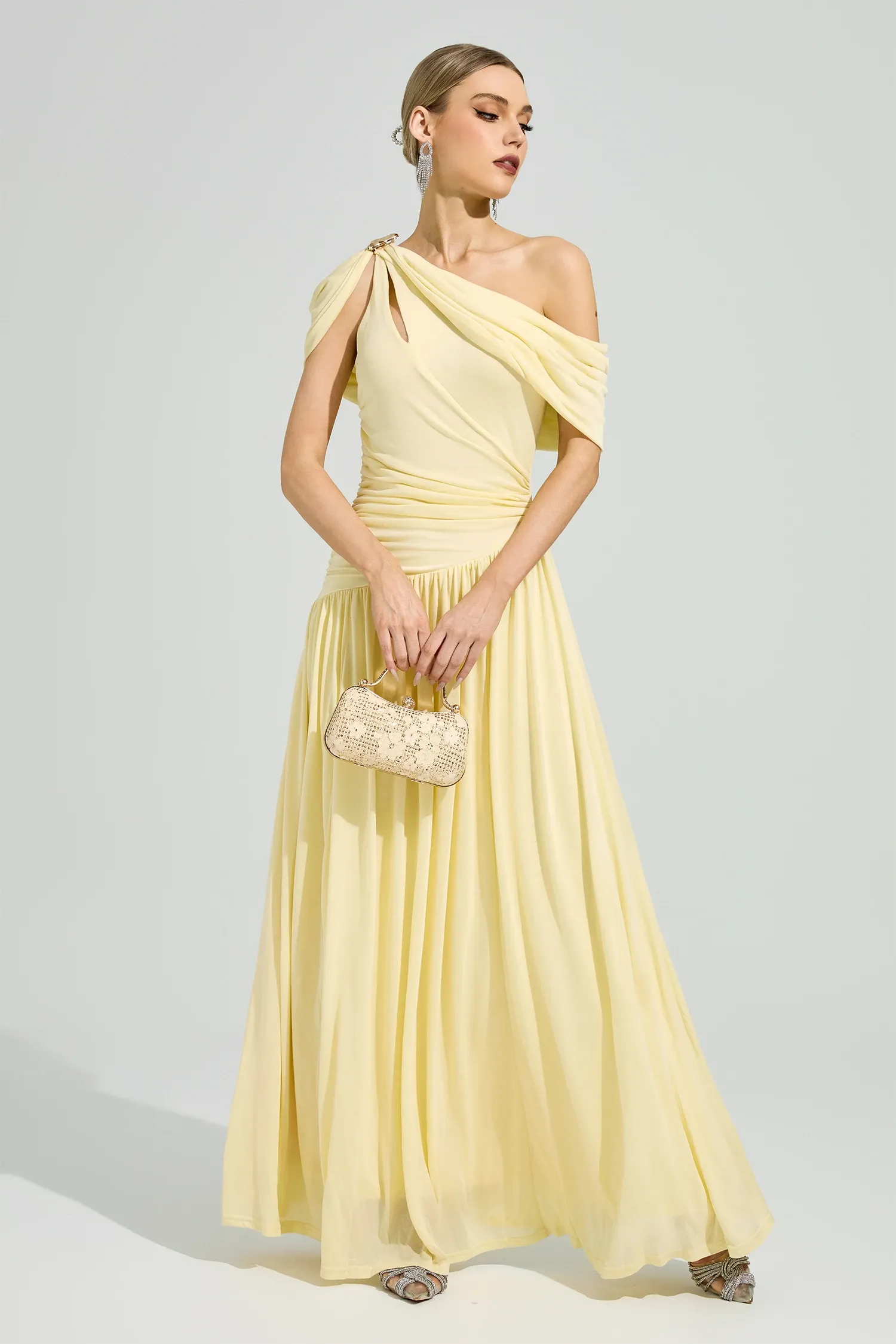 Cunningham Yellow One Shoulder Dress