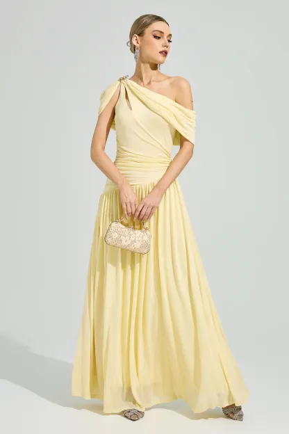 Cunningham Yellow One Shoulder Dress