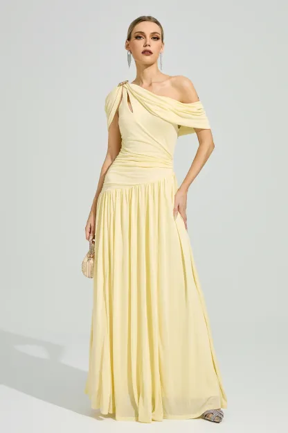 Cunningham Yellow One Shoulder Dress