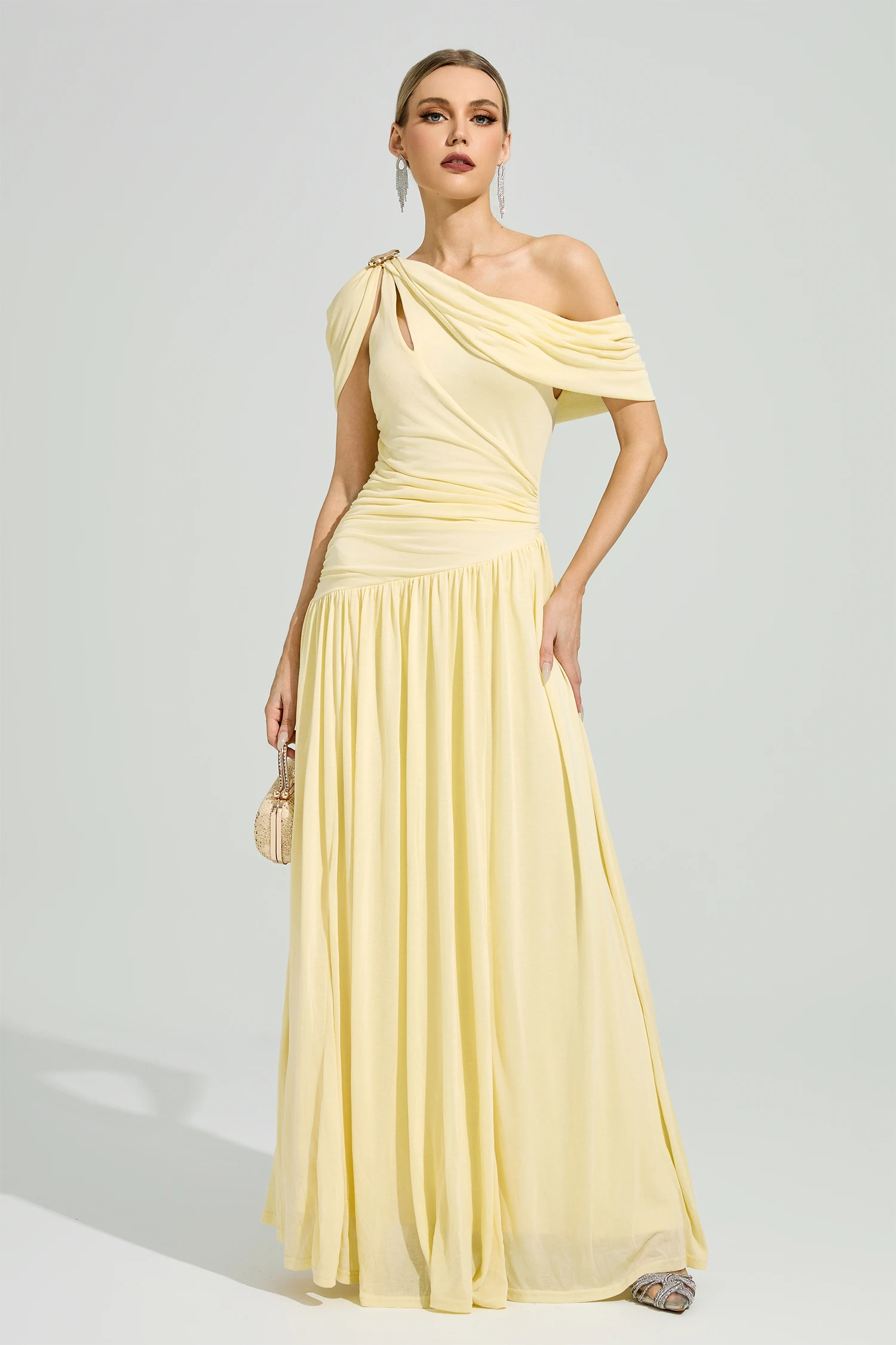 Cunningham Yellow One Shoulder Dress