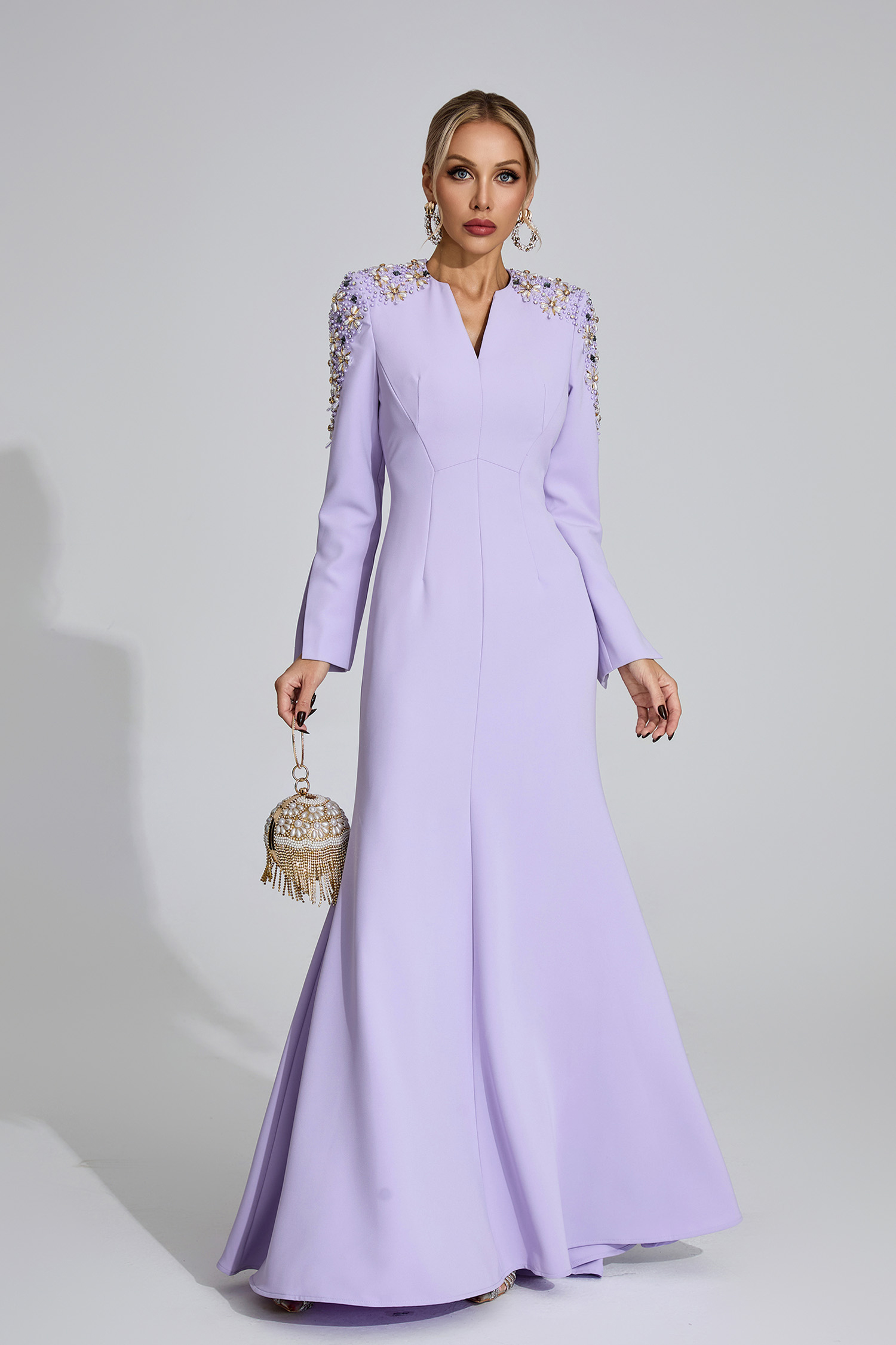 Drift Purple Pearl Maxi Dress