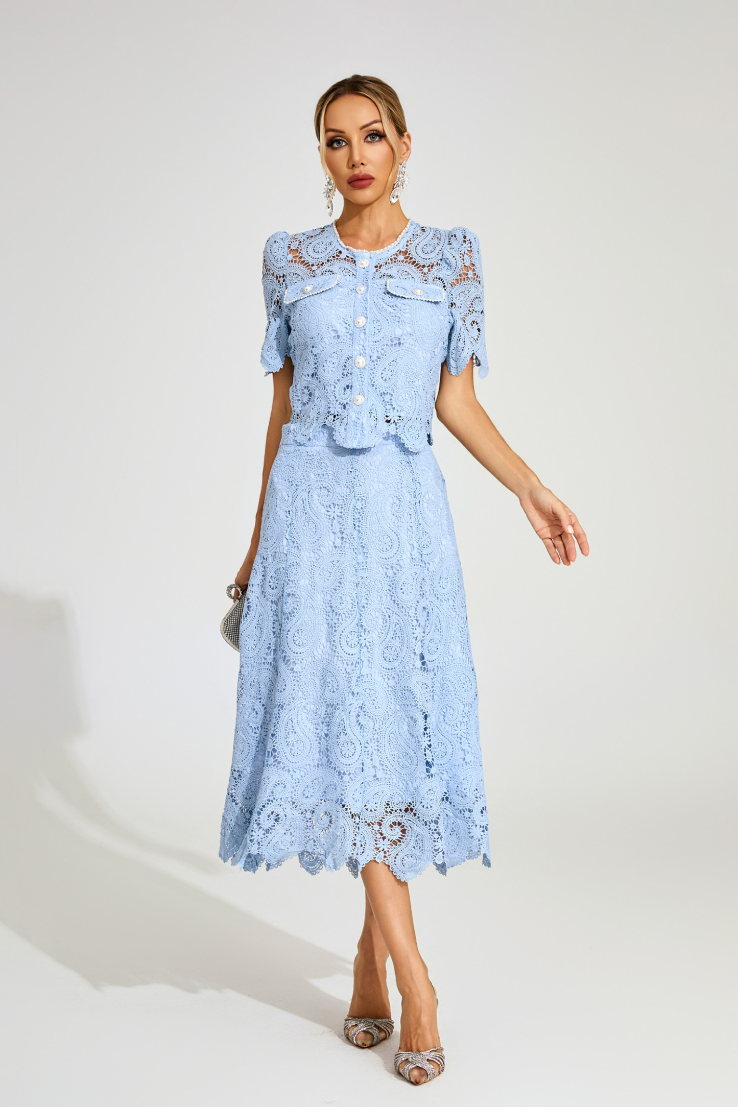 Lucien Blue Lace Two Piece Set