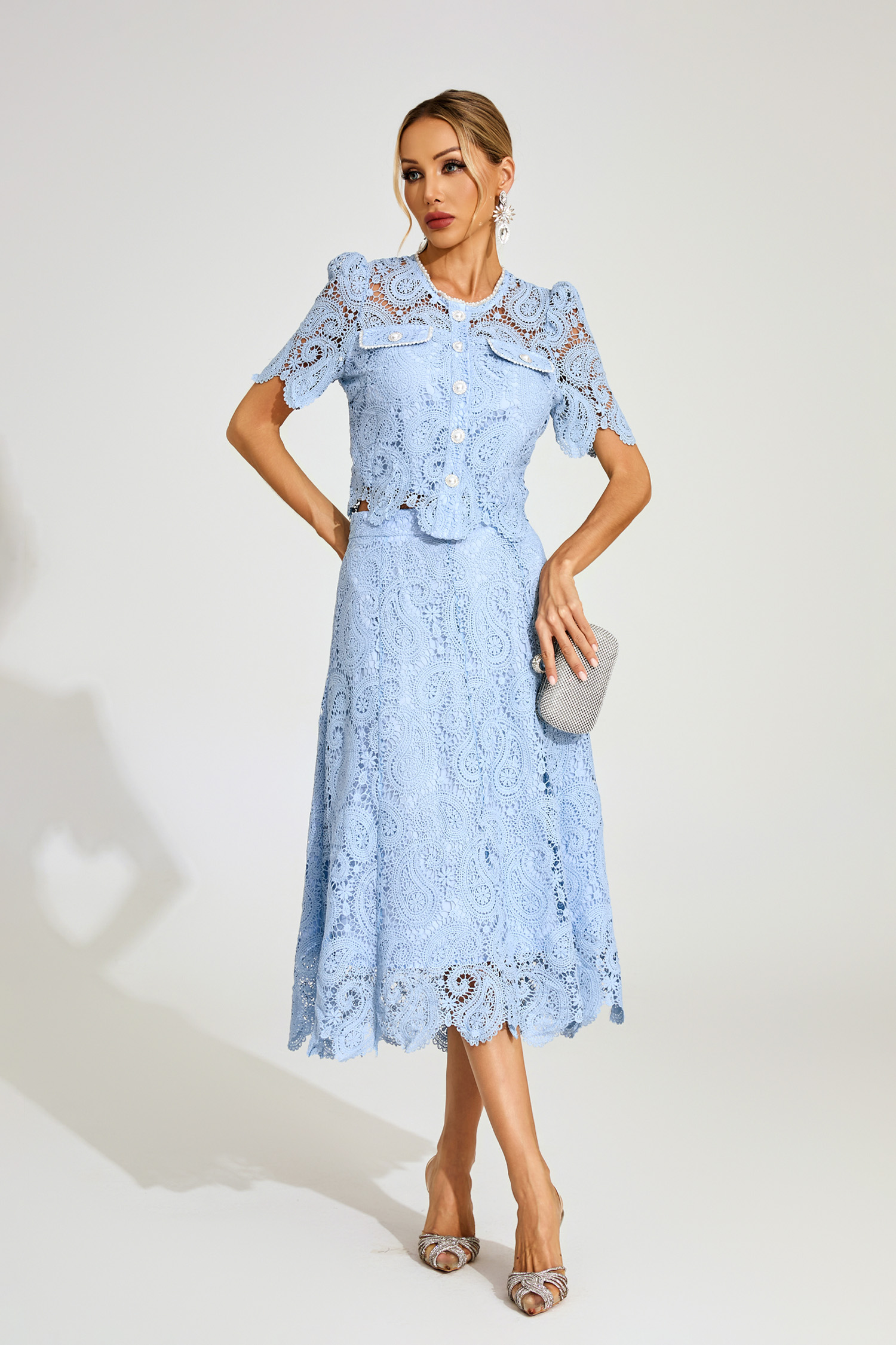 Lucien Blue Lace Two Piece Set