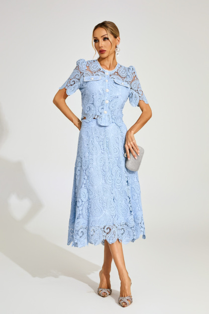 Lucien Blue Lace Two Piece Set