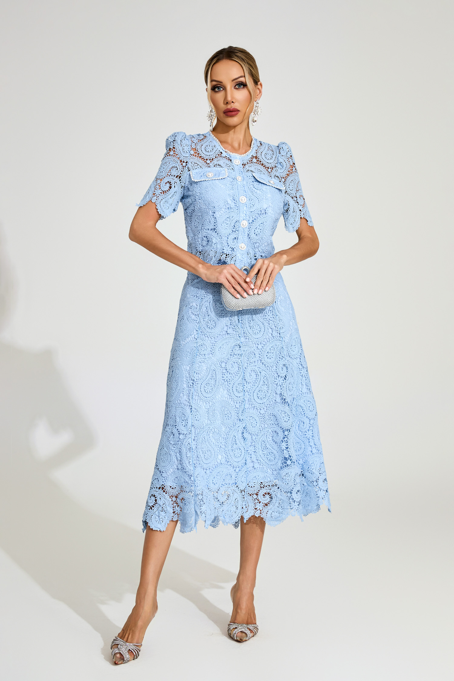 Lucien Blue Lace Two Piece Set