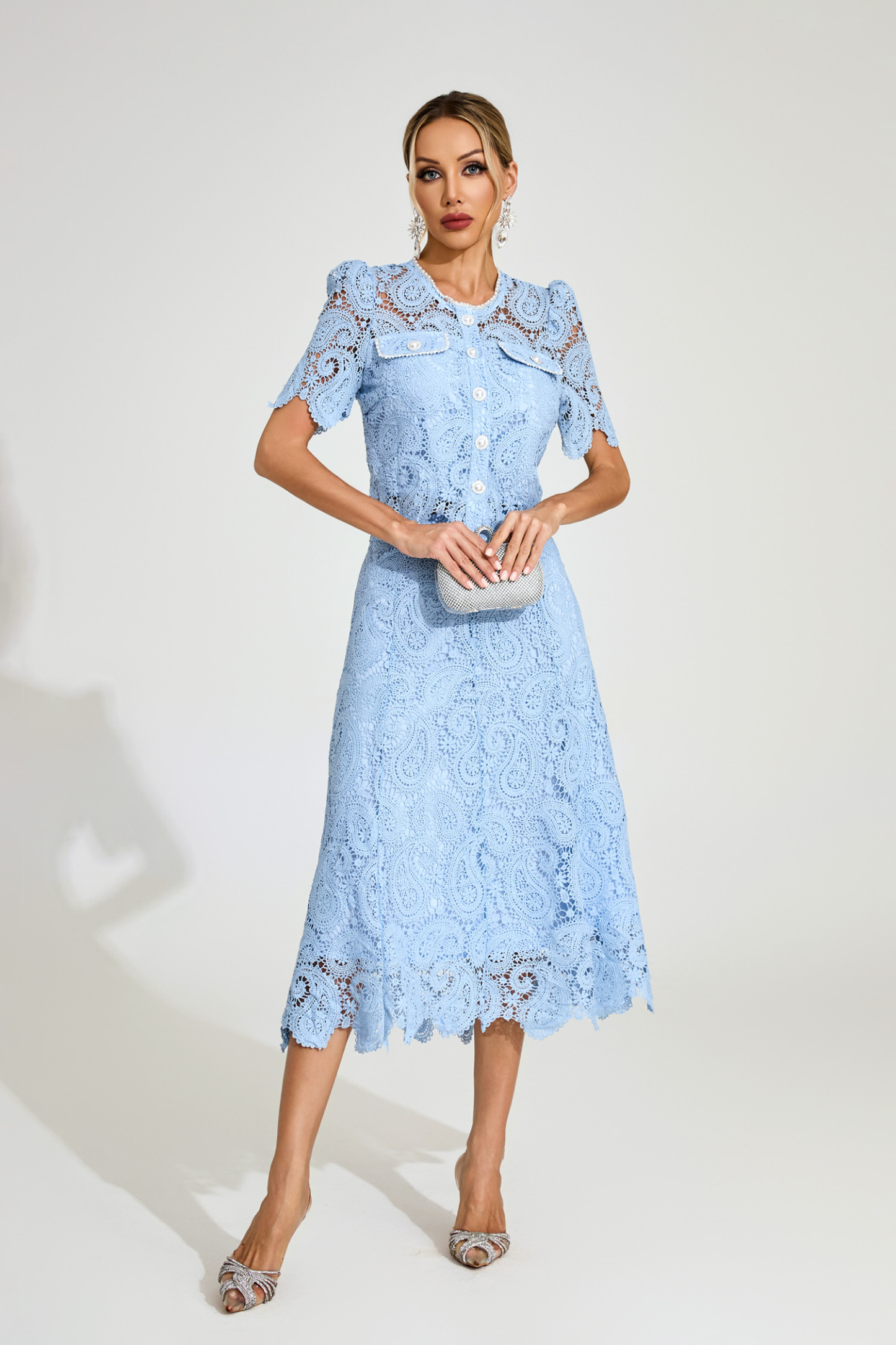 Lucien Blue Lace Two Piece Set