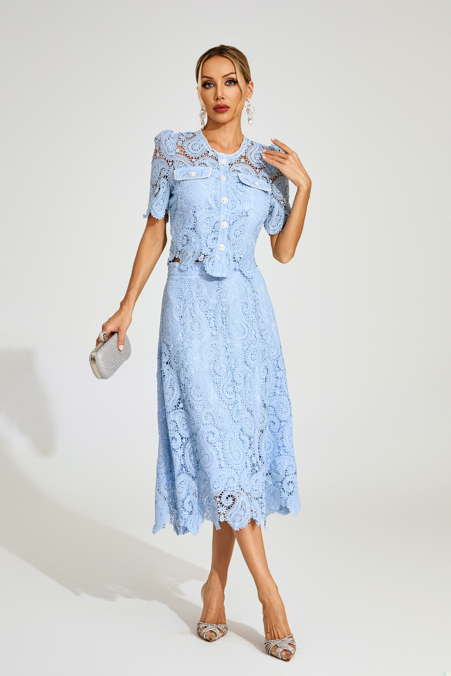 Lucien Blue Lace Two Piece Set