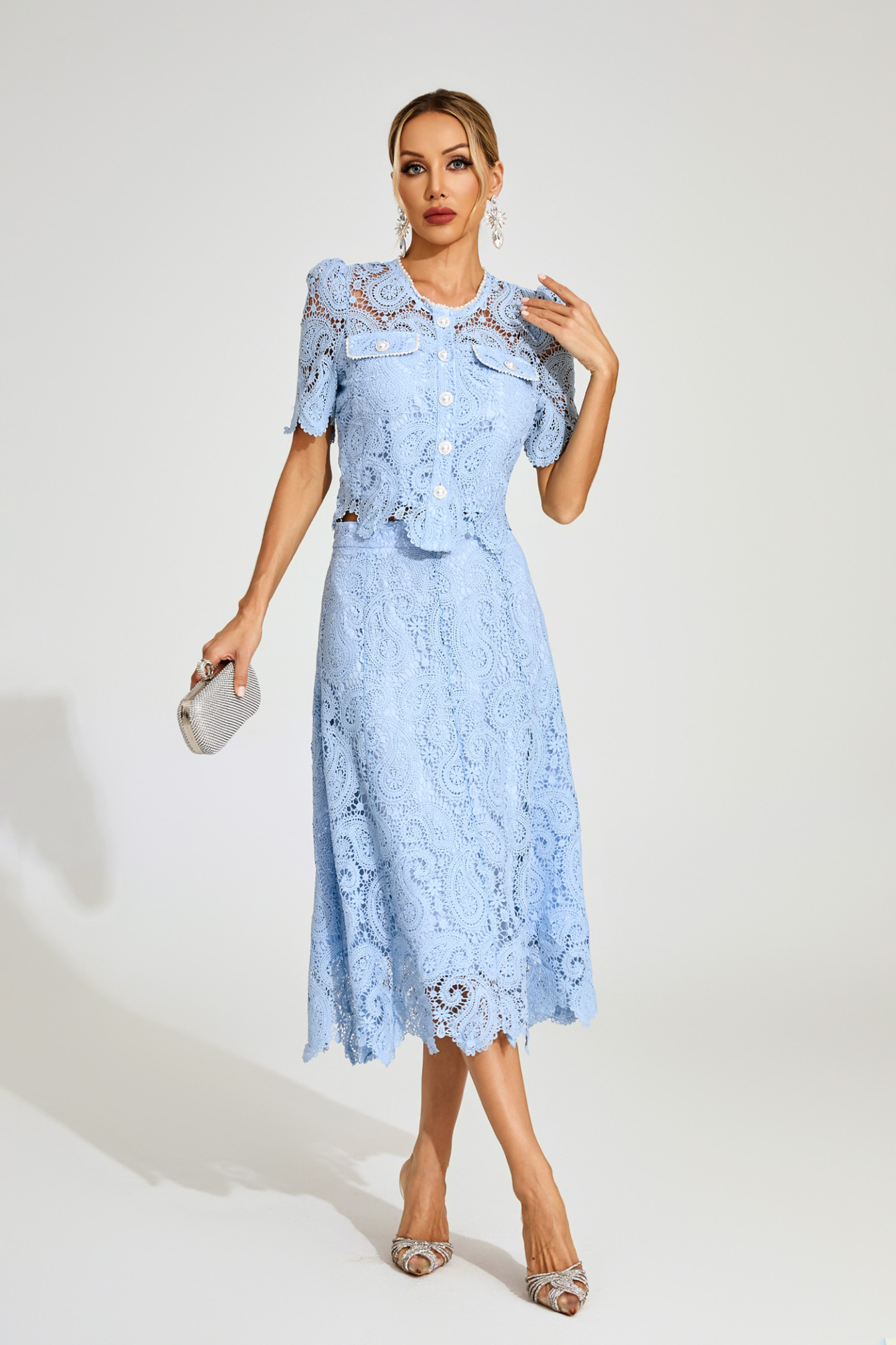 Lucien Blue Lace Two Piece Set