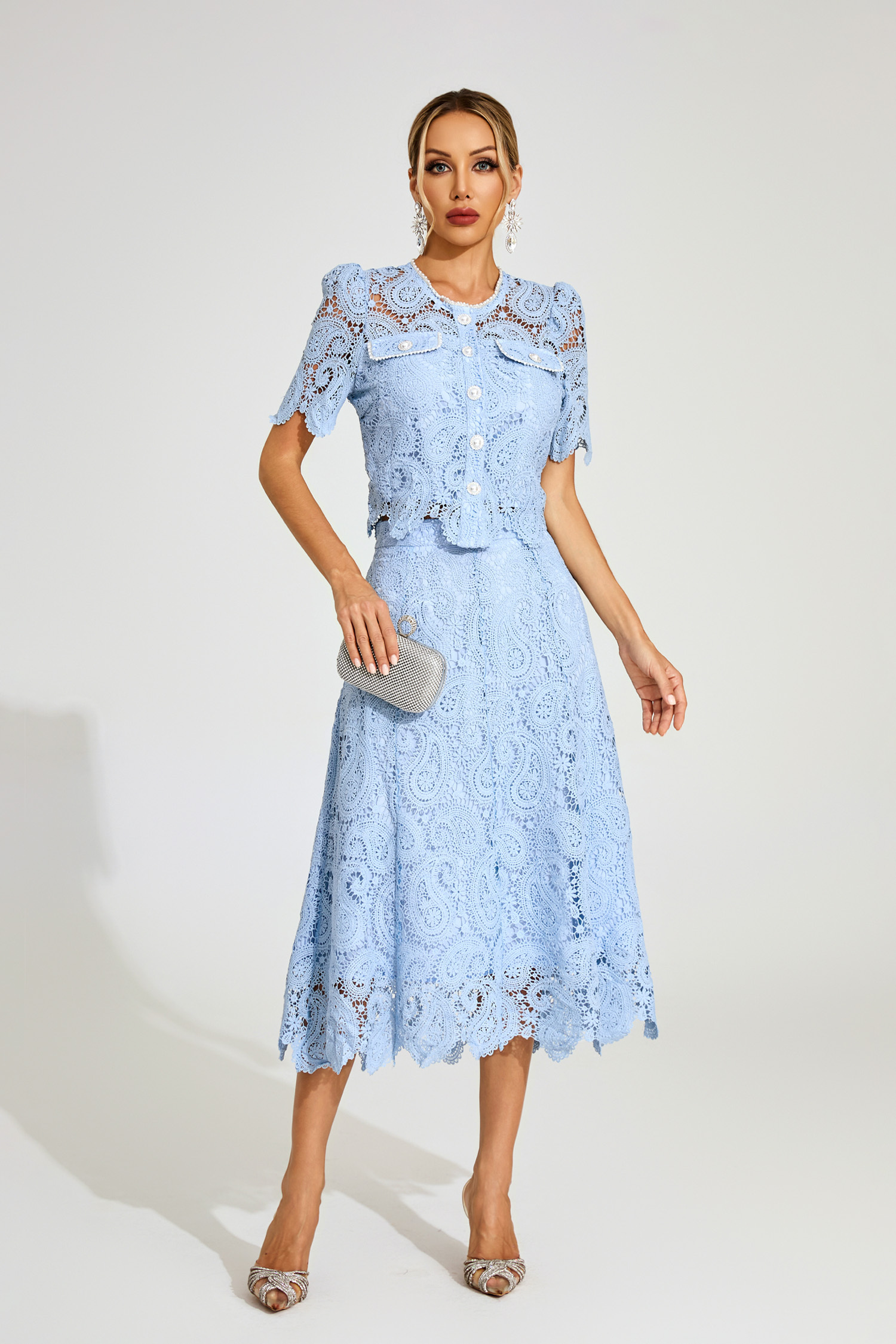 Lucien Blue Lace Two Piece Set