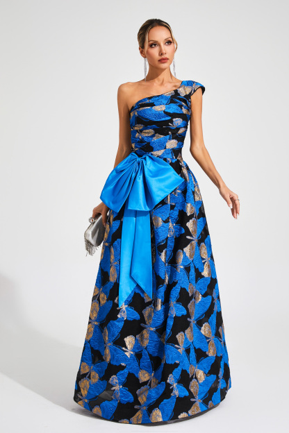 Horatio Blue One Shoulder Dress