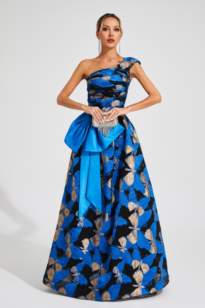 Horatio Blue One Shoulder Dress