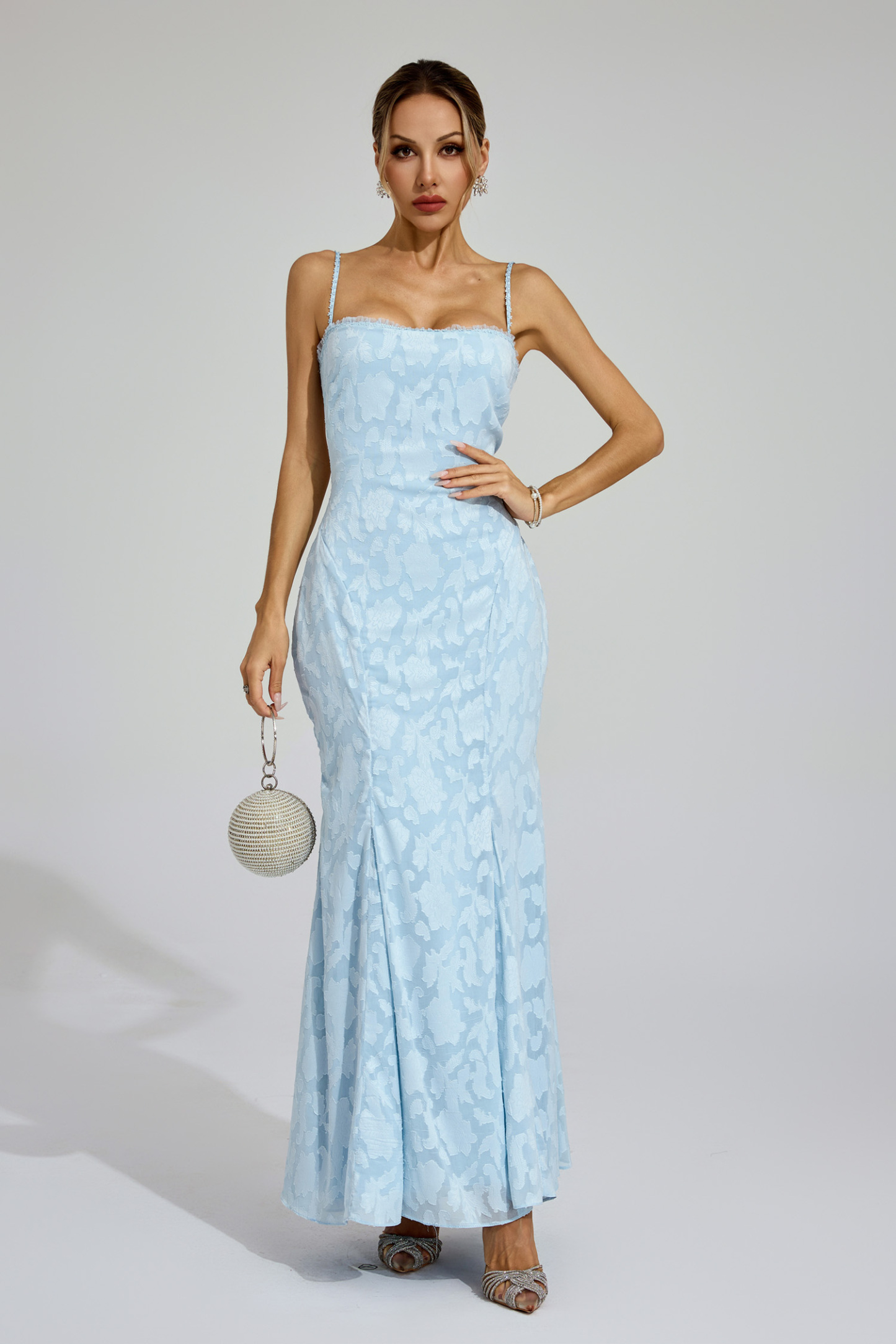 Keith Blue Backless Vacation Maxi Dress