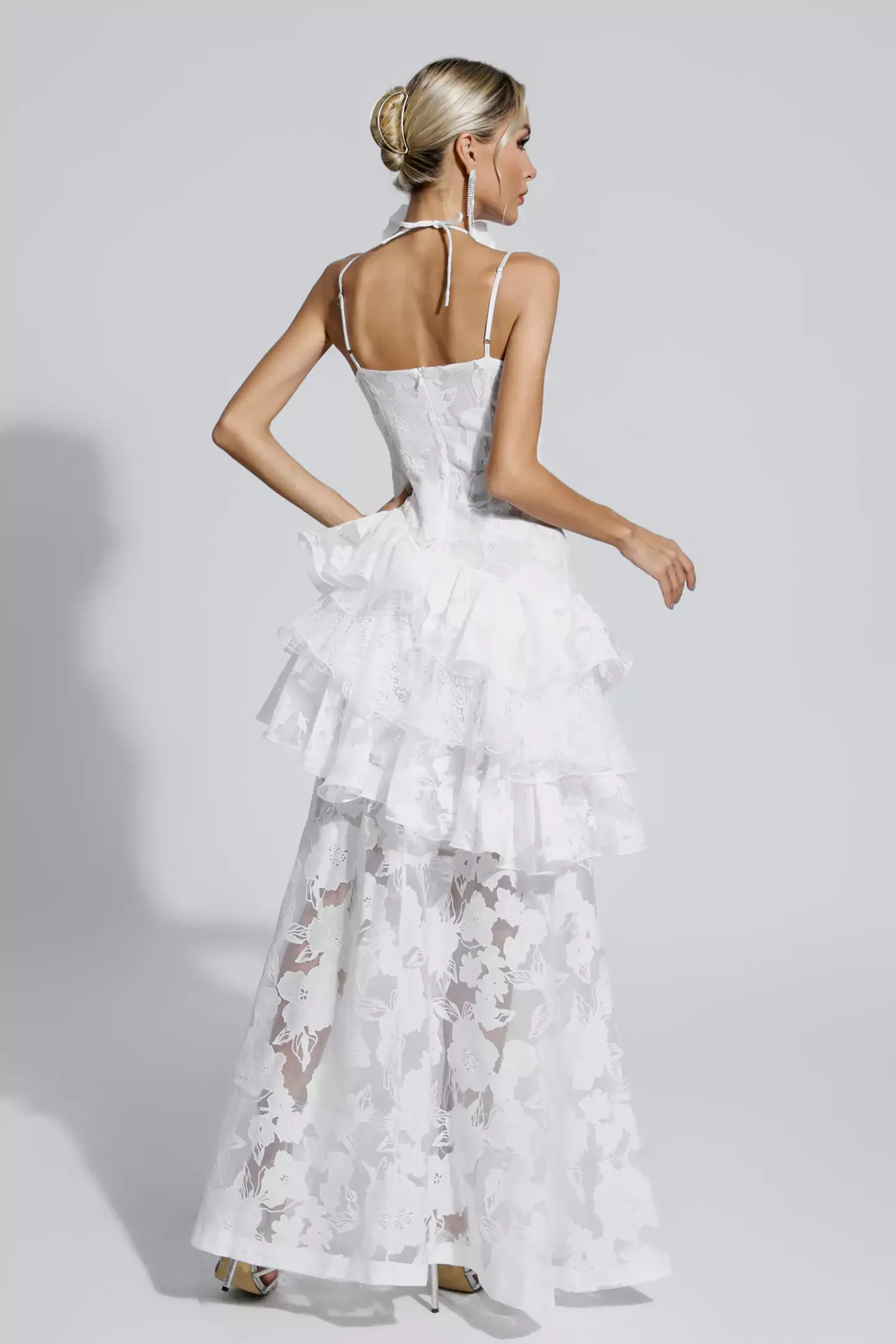 Coffey White Cut Out Floral Maxi Dress