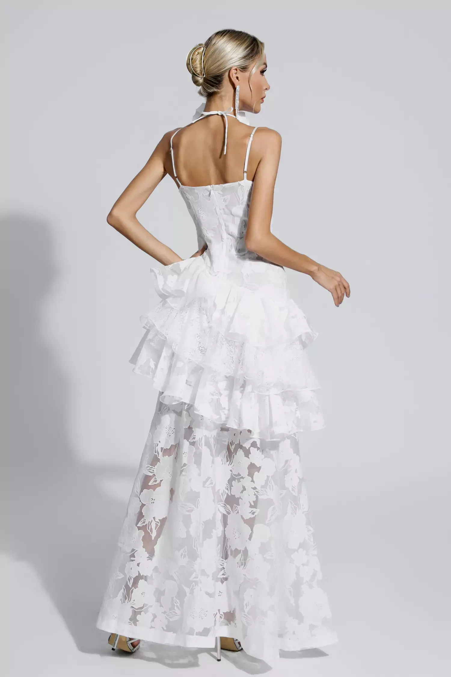 Coffey White Cut Out Floral Maxi Dress