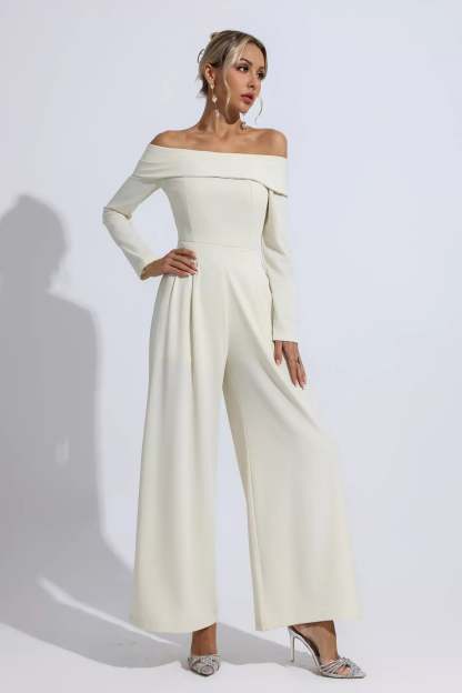 Aries Apricot Off Shoulder Drape Jumpsuit