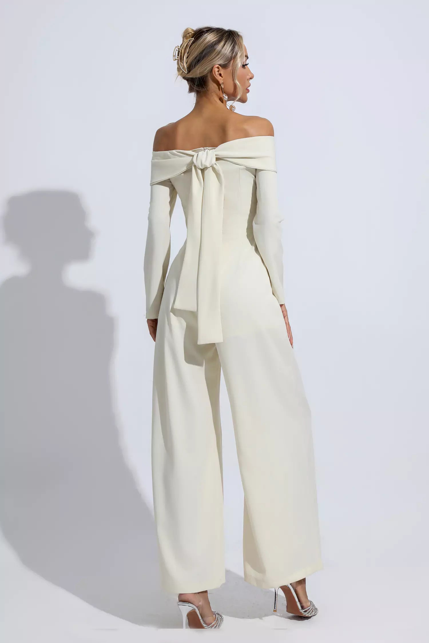 Aries Apricot Off Shoulder Drape Jumpsuit