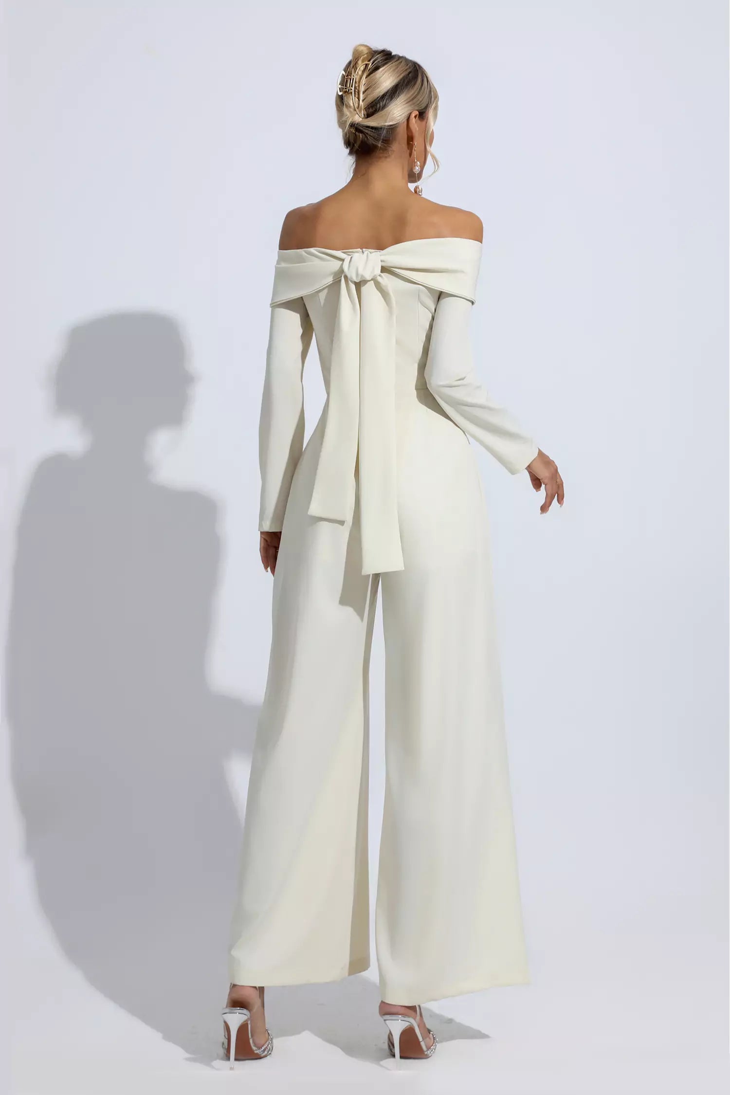 Aries Apricot Off Shoulder Drape Jumpsuit