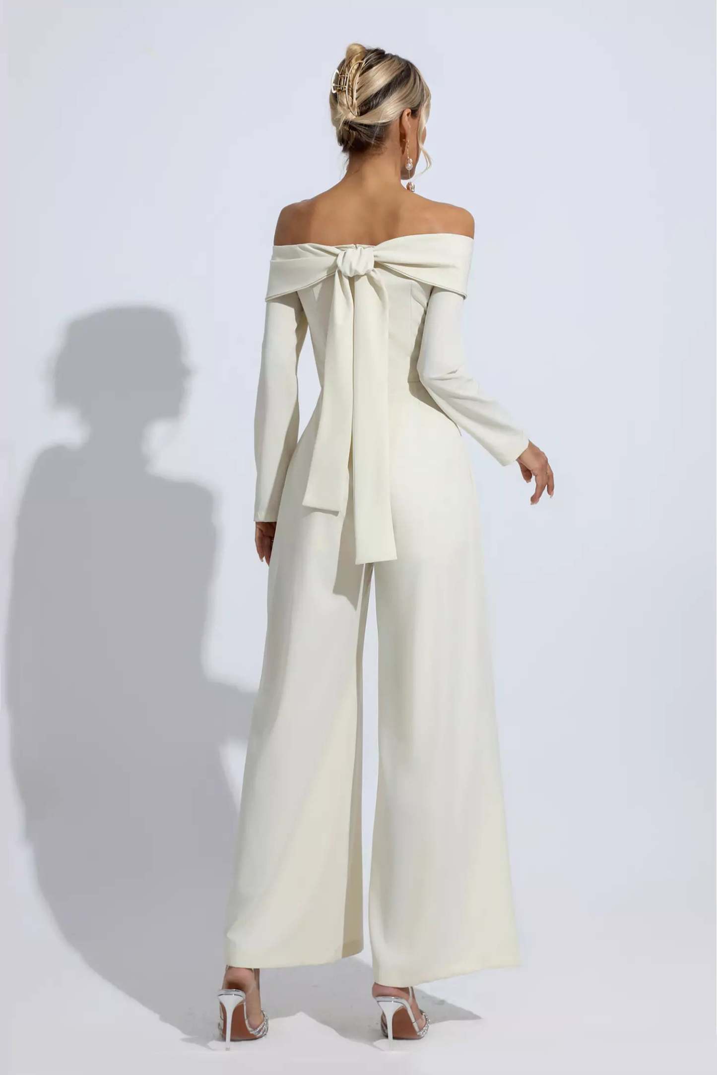 Aries Apricot Off Shoulder Drape Jumpsuit