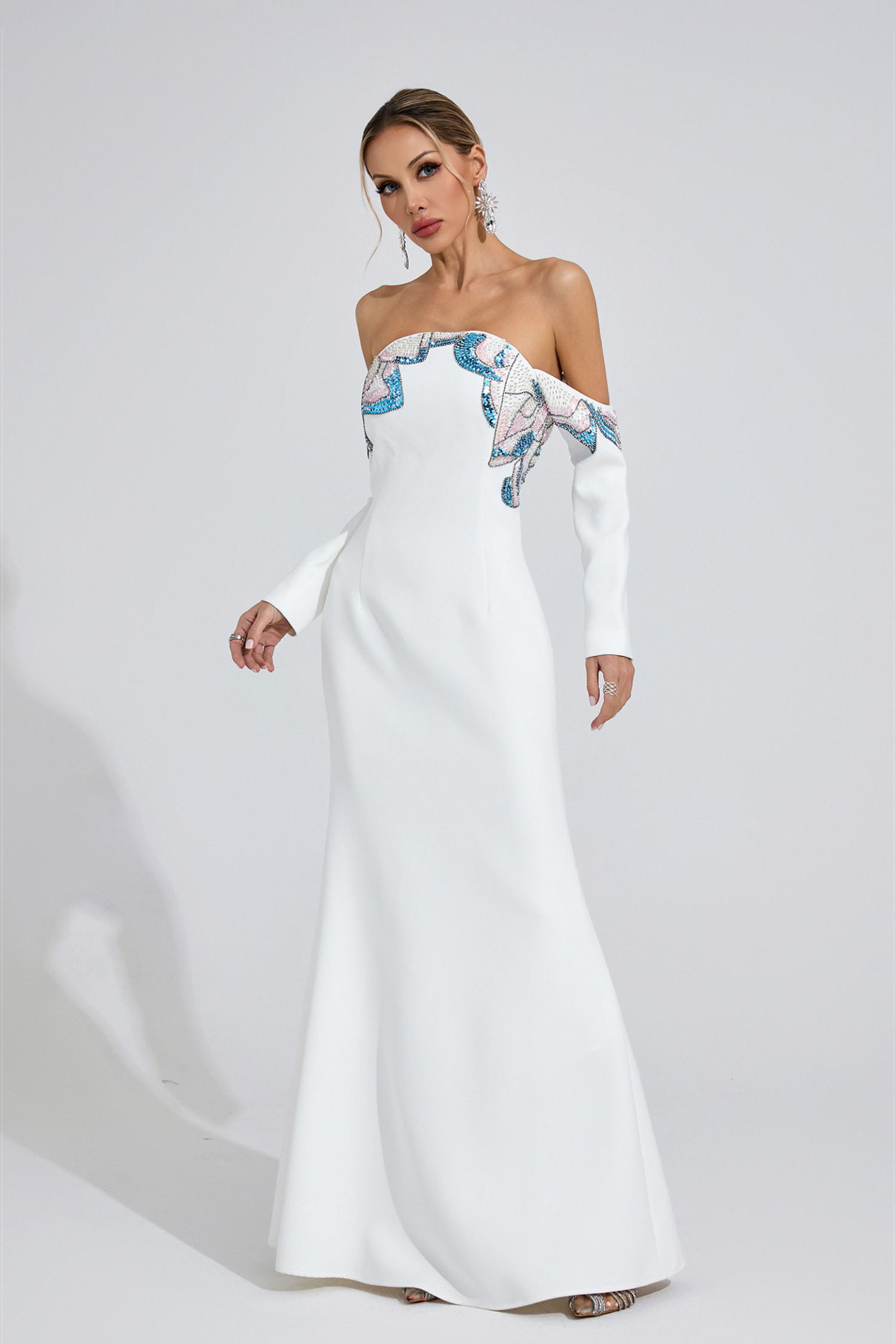 Geyser White Diamond Maxi Dress