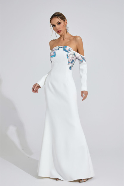 Geyser White Diamond Maxi Dress